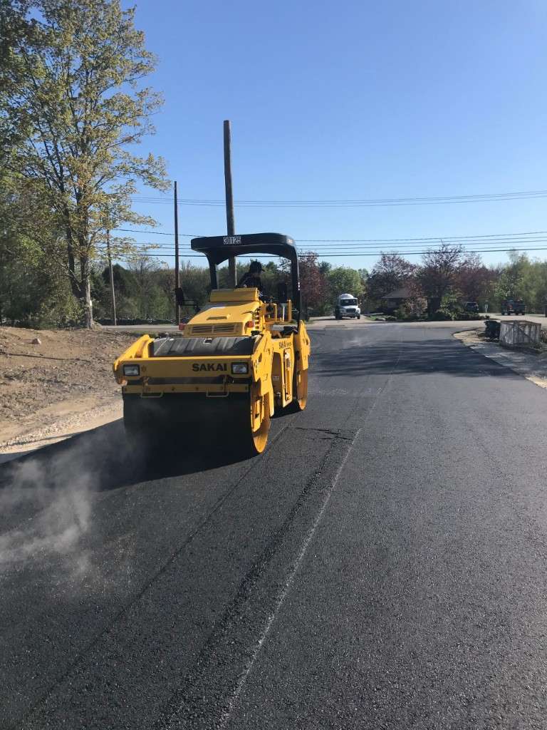 Road roller in progress
