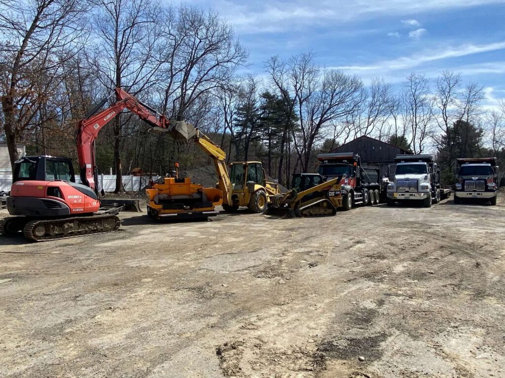 Construction equipment on a job site